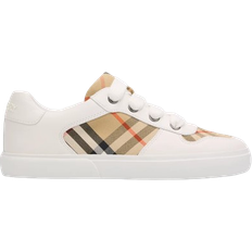 Organic Trainers Children's Shoes Burberry Check Cotton & Leather Sneakers - Sand