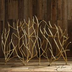 Cast Iron Fireplace Screens Bailey Street Home Decorative hand-forged gold branches fireplace made from hammered iron