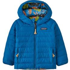 Bambino Giacche in Pile Patagonia Baby Reversible Down Sweater Hoody - Vessel Blue