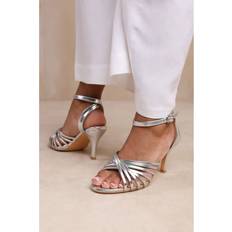 Multicoloured - Women Heels & Pumps Where's That From Womens 'Cyprus' Multi Cross Over Strap Mid Silver