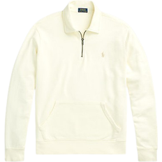 Beige - Men Clothing Polo Ralph Lauren Loopback Fleece Quarter Zip Sweatshirt - Clubhouse Cream