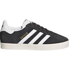 Adidas gazelle kids adidas Kid's Gazelle - Dark Gray Heather/Footwear White/Gold Metallic