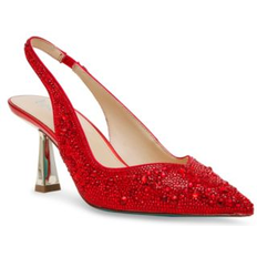 Red Heels & Pumps Betsey Johnson Women's Clark Slingback Evening Pumps Red, Gold Red/Gold 9.5M