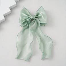 White Hair Clips Shein Fairy White Mesh Ribbon Bowknot Hair Clip For Hairpin