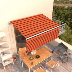 Orange Terassmarkiser vidaXL Automatiserad Markis Med Rullgardin 3x2.5 M Orange Brun