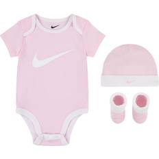 Nike 1-3M Bodysuits Nike Baby Bodysuit Hat & Booties Box Set - Pink Foam