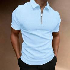 Short Polo Shirts Shein Men Solid Color Textured Short Sleeve Polo Shirt For Summer