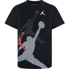 Black - Boys T-shirts Nike Big Kid's Jordan Gradient Stacked Jumpman T-shirt - Black/Red (95D119-023)