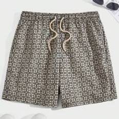 Shein Men's Loose Allover Printed Shorts With Drawstring Waist