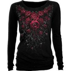 Spiral Blood Rose Baggy Top - Black