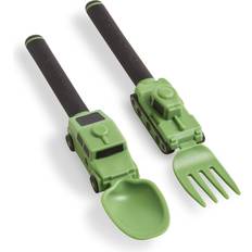 Dinneractive utensil set for kids green army themed fork and spoon 0.18 pounds