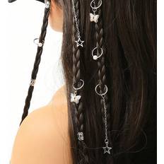 Silver Hair Pins Shein pcs MixedStyle Silver Pearl Butterfly Hair Rings