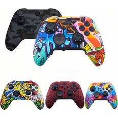 Controller Grips Shein pc Camouflage Silicone Case For Xbox One Series S Controller Gaming Accessories Dustproof Cover Water Transfer Protection Controller Protective Cover
