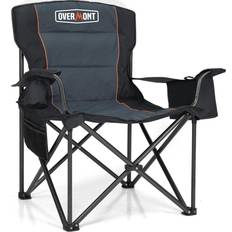 OVERMONT Oversized Camping Folding Chair with Side Pocket & Carry Bag-Heavy Duty Steel Frame Support 450 LBS Camping Chairs for Adults