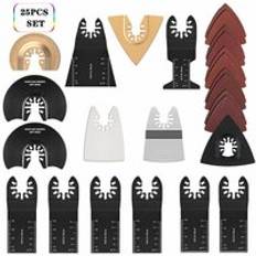 Multi-Tool Saw Blades Accessories Kit, 25 Piece Oscillating Multi-Tool Accessories, Universal Saw Blade for Fein Multimaster, Dremel, Bosch, Makita