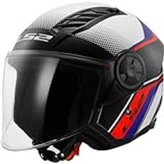 LS2 Airflow II Rush Open Face Helmet - White/Blue/Red
