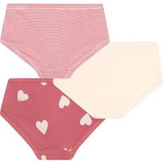 Petit Bateau Undertøj Børnetøj Petit Bateau Hearts 3-pak Bomuldstrusser - Ecru Rose Blanc