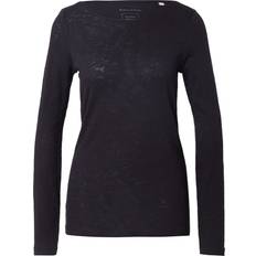 Marc O'Polo Overdele Marc O'Polo Tshirt, Long Sleeve, Boat Neck Kvinde Black Langærmede T-shirts hos Magasin