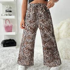 Cheap Other Sets Shein Mommy And Me Matching Outfits Pieces Sold Separately Young Girl Casual AllMatch Streetwear Sports Chic Girl Leopard Print Pattern Lightweight Silky