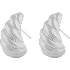 Snö of Sweden Yenni Twist Earrings Plain Silver