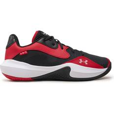 Man - Red Basketball Shoes Under Armour Unisex Lockdown 7 Low Basketball Shoes - Red/Black/White