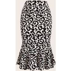 Leopard Kjolar Shein Leopard Print Fish Tail Hem Skirt