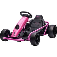 Toys Aosom 24V Electric Go Kart for Kids, Drift Ride-On Racing Go Kart with 2 Speeds, for Boys Girls Aged 8-12 Years Old, Pink