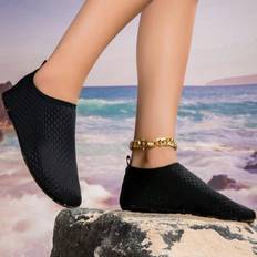 Shein New Beach Shoes Wading Upstream Shoes NonSlip Water Socks Swimming Shoes Breathable Treadmill Soft Shoes Black Soft Soled Diving Shoes For Men And Wom