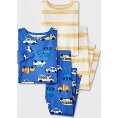 Children's Clothing Cat & Jack Toddler Boys' 2pc Trucks Striped Pajama Set Blue 18M