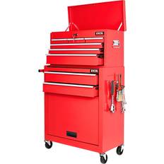 Excel roller tool chest cabinet 8 drawers storage toolbox cabinet mechanics red