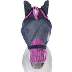 Capuchas para caballos Weatherbeeta Máscara de Malla Duradera con Orejas y Borlas Comfitec Deluxe, Dark Blue/Purple, SH