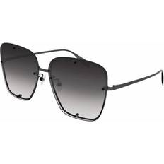 Sunglasses Alexander McQueen AM0364S Metal Squared Shaded Sunglasses - Ruthenium Grey