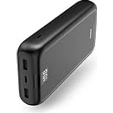 Hama Powerbank Performance 24 24000mAh externer Akku mit 1x USB C 2X USB A, Power Pack zertifiziert, Akkupack Handy Zubehör, Tablet, Bluetooth-Box etc. tragbares Ladegerät klein anthrazit