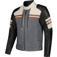 Multicolore Giacche da moto Rusty Stitches Steve Giacca di pelle da moto, nero-grigio, dimensione per uomo Uomo