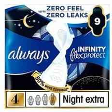 Menstrual Protection Always Infinity FlexProtect Sanitary Towels 4 Night Extra Wings