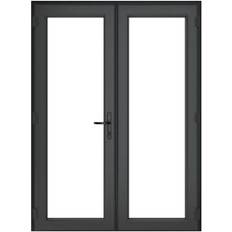 Grey Doors Crystal uPVC Grey Left Hand Double Glazed French Interior Door (x)