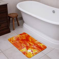 Orange Bathroom Accessories Orange Geometric Soft Bathmat