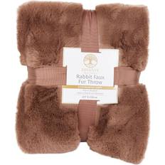 Divante Rabbit Faux Fur Blankets Brown