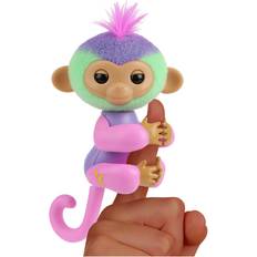 Fingerlings Fingerlings 3181 magisk interaktiv babyapa, Norah blågrön och lila berättar förmögenhet och humör, 70 ljud och reaktioner åldrarna 5 rosa