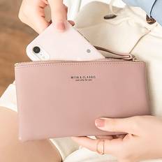 Wallets & Key Holders Shein Minimalist Letter Graphic UltraThin Long Wallet With Wrist Strap Purse