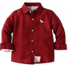 Shirts Shein Young Boys Comfortable Casual Long Sleeve Shirt With Blue Polka Dots For And Summer