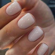 White False Nails Shein pcs Short Square French Style Creamy White Fashionable Coverage Nail Tips