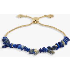 Lapis Jewellery Joma Jewellery Manifestones Collection Lapis Lazuli Slider Bracelet, Gold/Blue