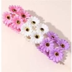Shein 2pcs Daisy Flower Hair Ties For Girls, Daily Decoration