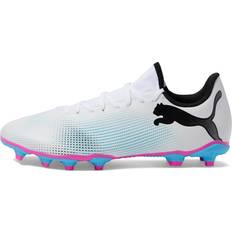 Puma Laced Soccer Shoes Puma Men's Future Play Firm Artifical Ground Sneaker, White Black-Poison Pink