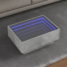 vidaXL LED Betongrau 70 x 50 x 30 cm Couchtisch