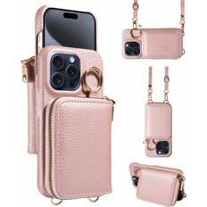 Apple iPhone 15 Pro Max Wallet Cases Shein MultiFunctional CrossBody Zipper Accordion Card Holder Wallet PU Phone Case Compatible With AppleSamsung