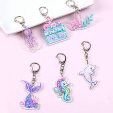 Purple Wallets & Key Holders Shein pcs Purple Mermaid Theme Keychains Key Mermaid Theme Party Decor Mermaid Birthday Wedding Party Gift Keyring Bag Ornament Charm