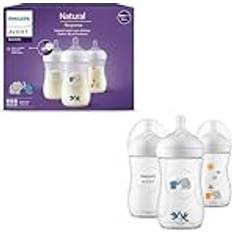 Philips Avent Natural Response, set de regalo para bebés: 3 biberones Natural Response de 260 ml con tetinas T3 (para bebés de 1 mes o más) modelo SCY903/63