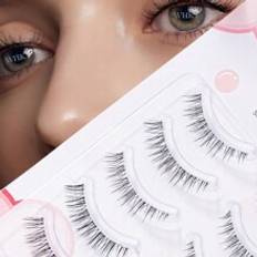 Transparenta Lösögonfransar Shein 5pairs Natural-Looking Transparent Stem Mink-Like Soft & Comfortable Lovely False Eyelashes